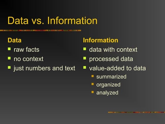 Data vs. information