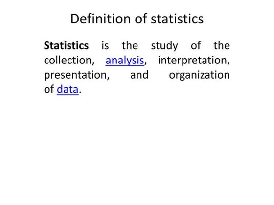 Definition of statistics