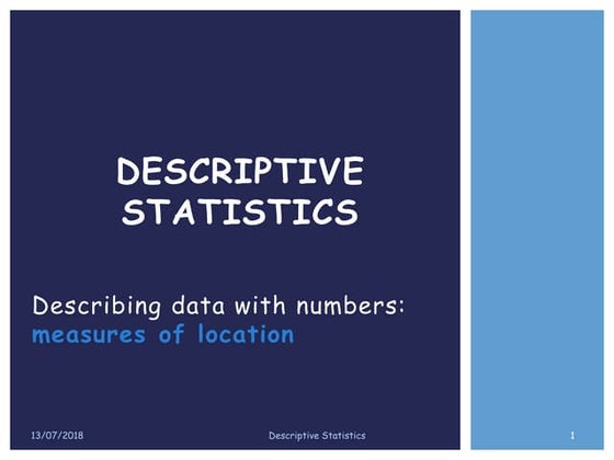 Descriptive statistics