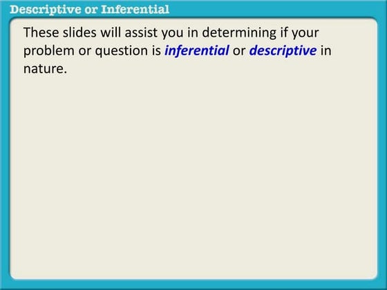 Descriptive v inferential