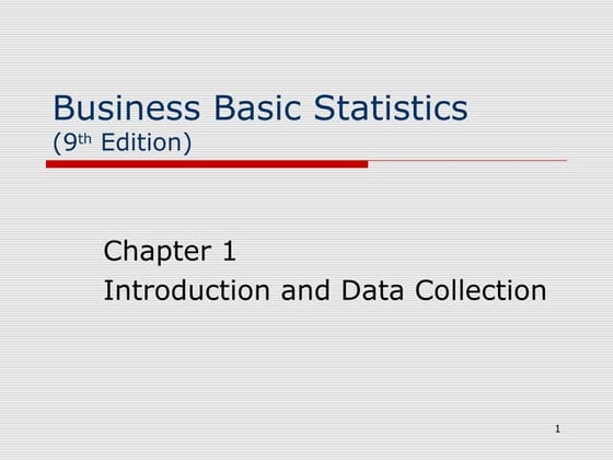 Business Basic Statistics