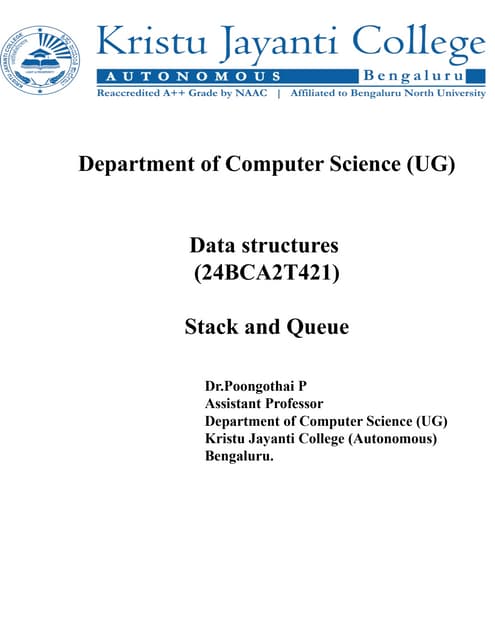 Data Structures Stack and Queue Data Structures