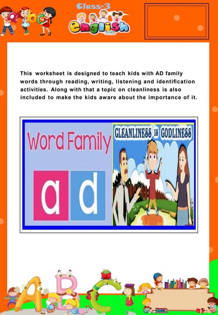 Grade 3 - English - Printable Worksheet  (PDF Format)