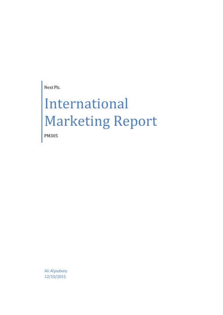 International Marketing report