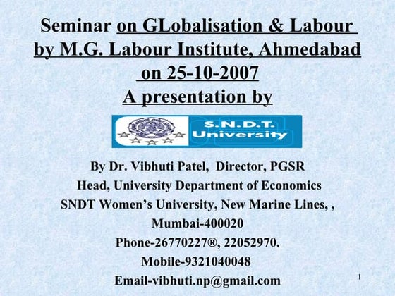 Globalisation & labour 24 10-07