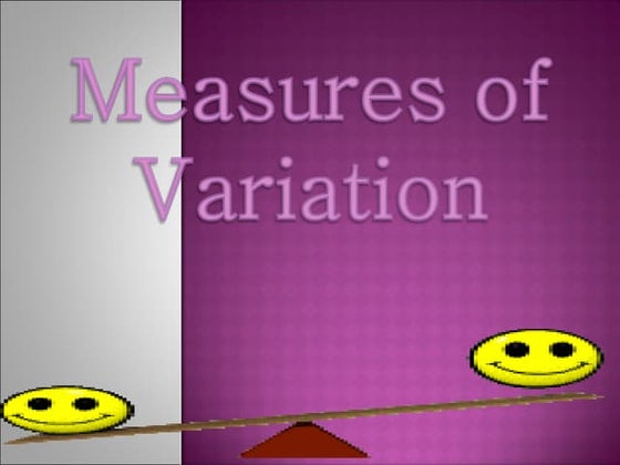 Measures of Variation