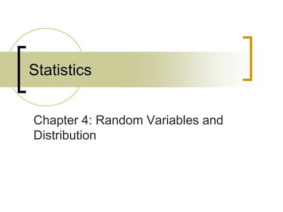 random variable and distribution