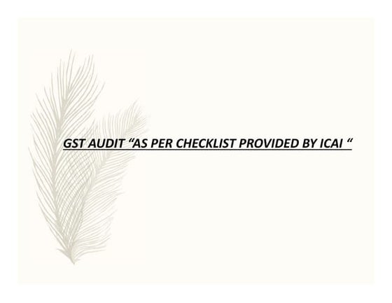 Gst audit checklist