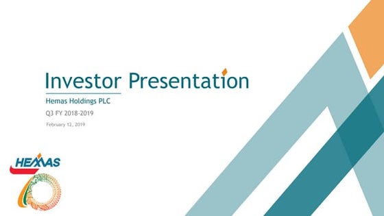 Hemas Holdings PLC Investor Presentation Q3 2018/19