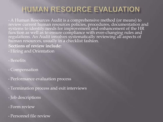Human resource evaluation