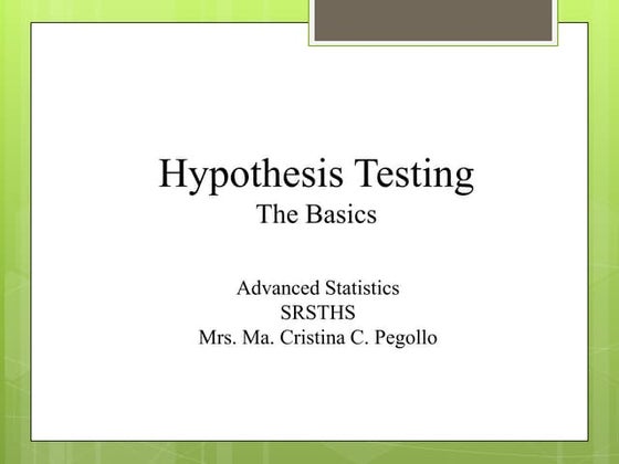 Hypothesis testing