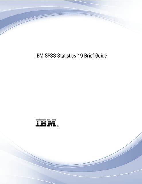 Ibm spss statistics 19 brief guide
