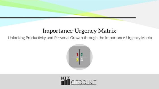 Unlocking Productivity and Personal Growth through the Importance-Urgency Matrix