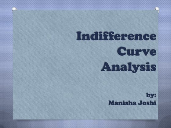 Indifference curve Analysis