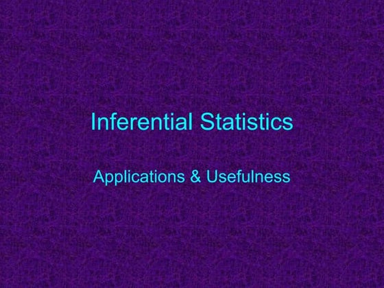 Inferential statistics
