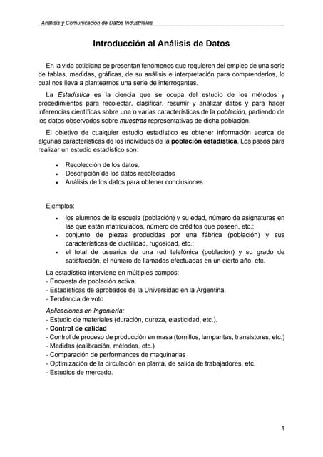 Introducción al análisis de datos