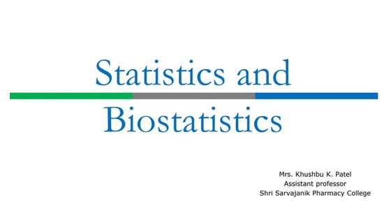 Introduction of biostatistics