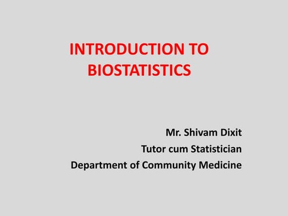 Introduction to biostatistics