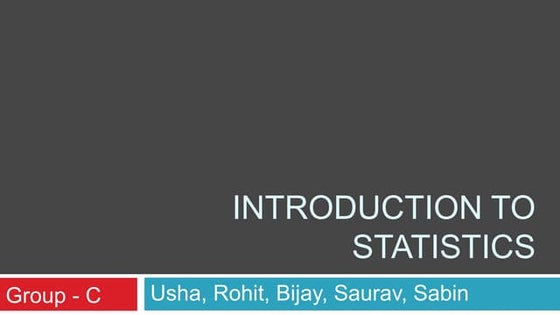 Introduction to Statistics