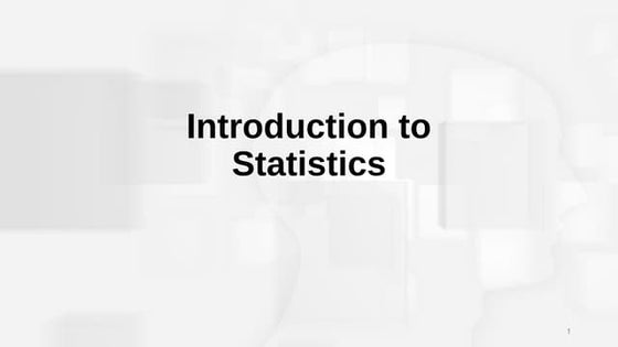 Introduction to statistics