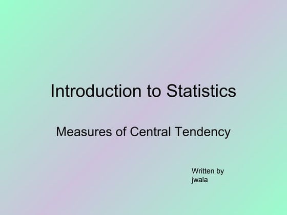 Introduction to statistics