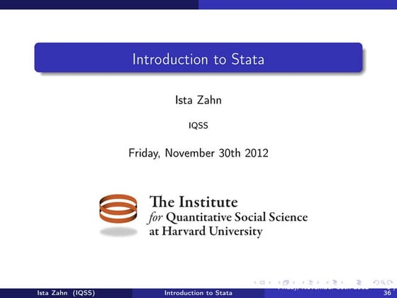 Introduction to Stata