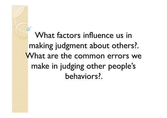 Judging Other People’S