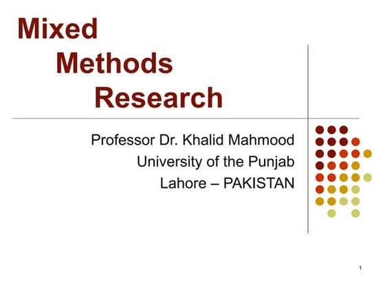 Mixed methods research
