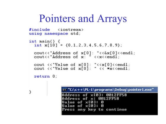 Computer Programming (C++)Pointers and Arrays