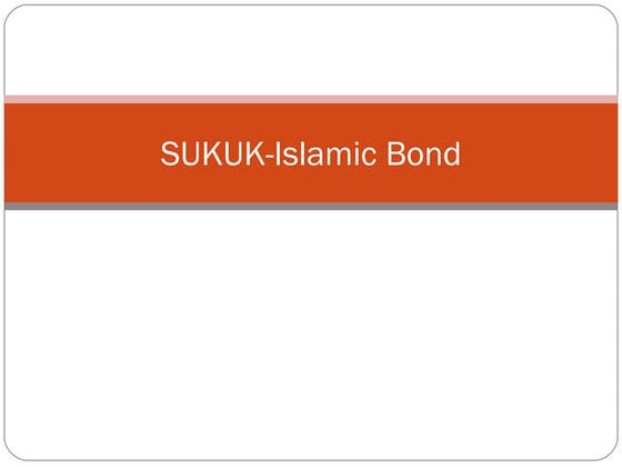 sukuk - islamic bond