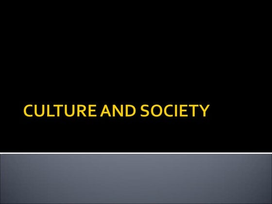 Lecture 2 culture and society