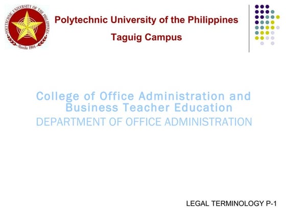 Legal Terminologies P 1 boa