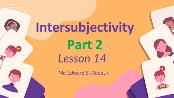 Intersubjectivity and its Concepts