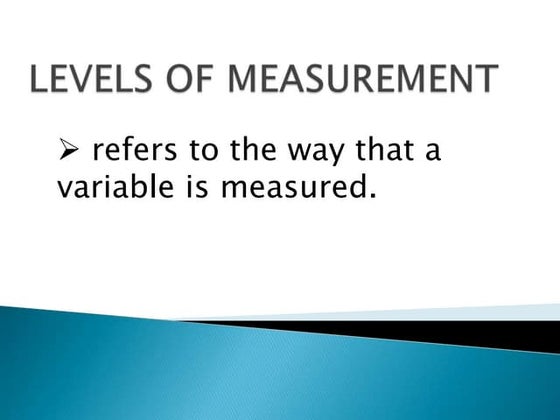 Levels of measurement