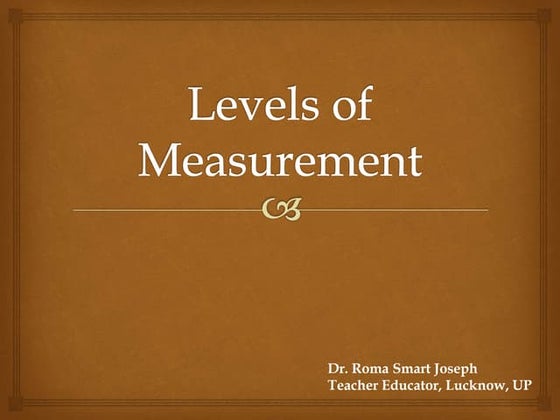 Levels of measurement