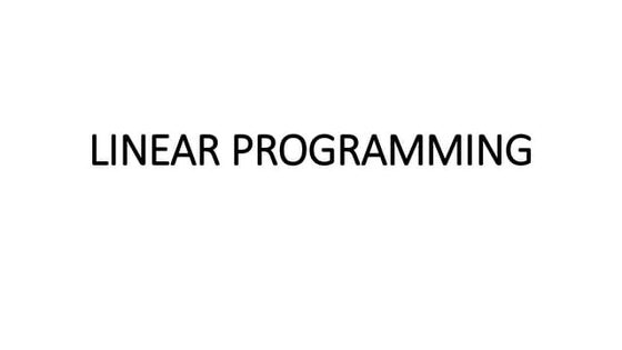 Linear programming