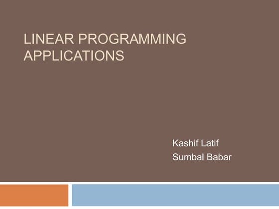 Linear Programming Application