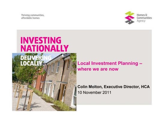 Local Investment Planning - Where are we now? (Colin Molton, HCA)