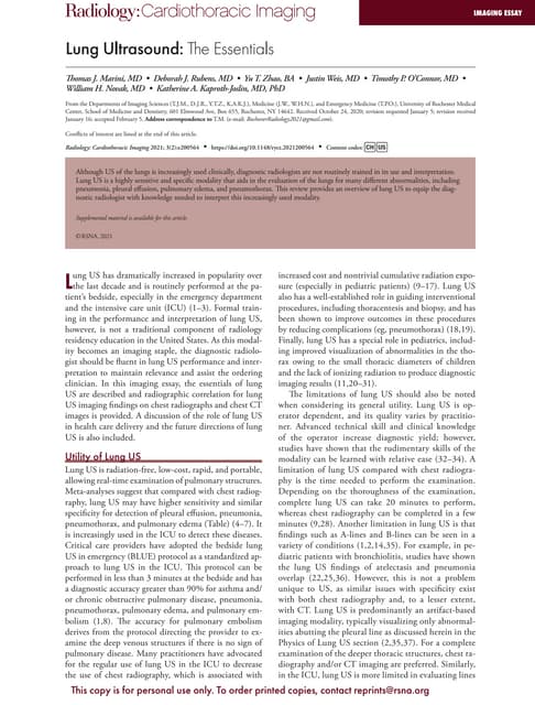 Lung ultrasound essential for BLUE protocol