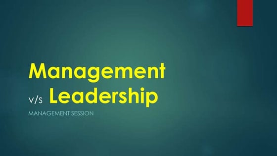 Management vs Leadership