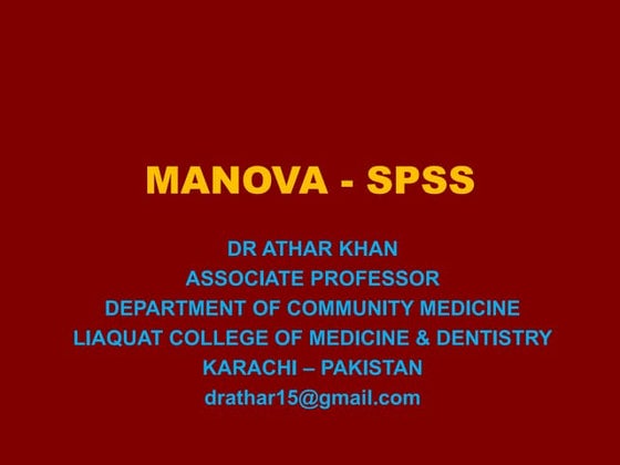 MANOVA SPSS