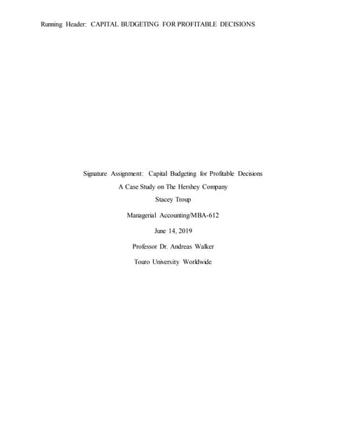 Capital Budgeting for Profitable Deceision Making