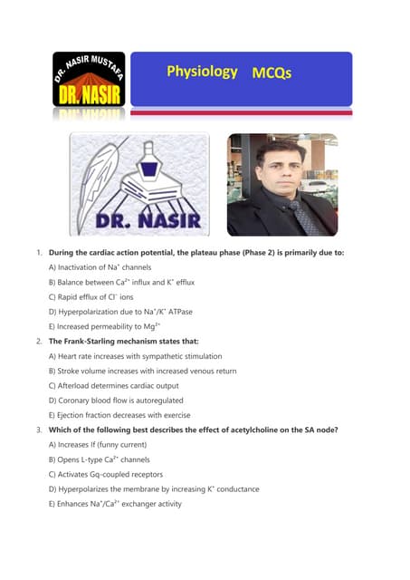 MCQ PHYSIOLOGY II (DR. NASIR MUSTAFA) MCQS)