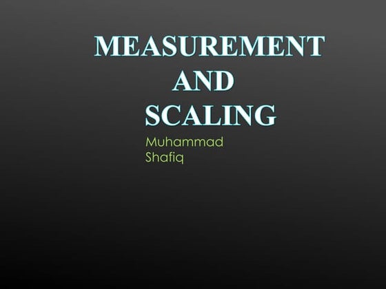 Measurementand scaling-10