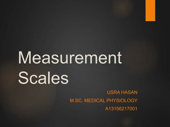 Measurement scales