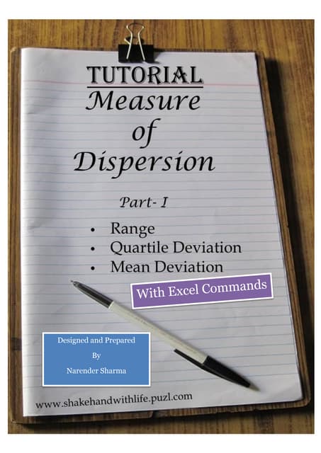 Measure of dispersion part   I (Range, Quartile Deviation, Interquartile devi...