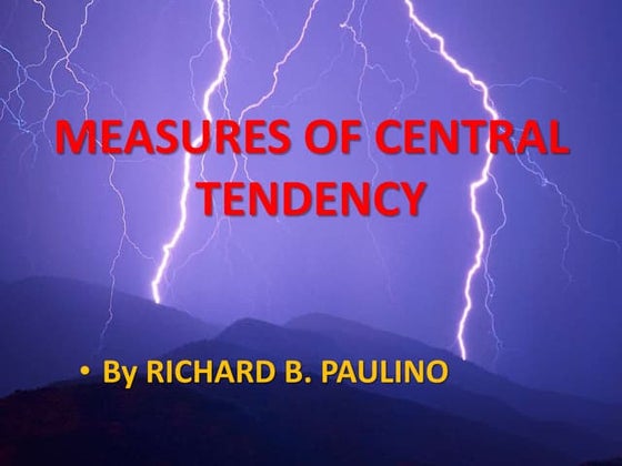 Measures of central tendency