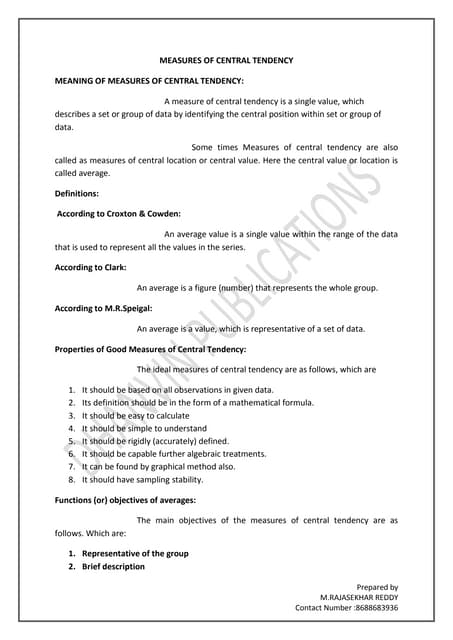 Measures of central tendency