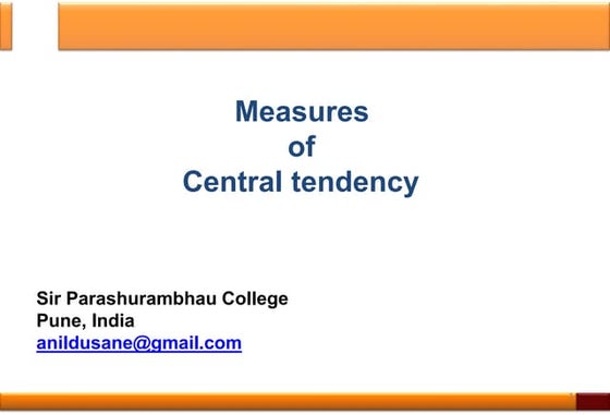 Measures of Central tendency