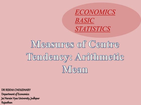 Measures of central tendency mean